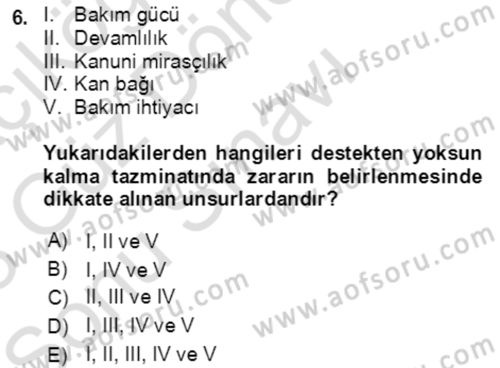 İş Sağlığı ve Güvenliği Dersi 2022 - 2023 Yılı (Final) Dönem Sonu Sınav Soruları 6. Soru