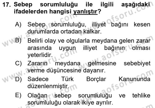 İş Sağlığı ve Güvenliği Dersi 2024 - 2025 Yılı (Vize) Ara Sınav Soruları 17. Soru