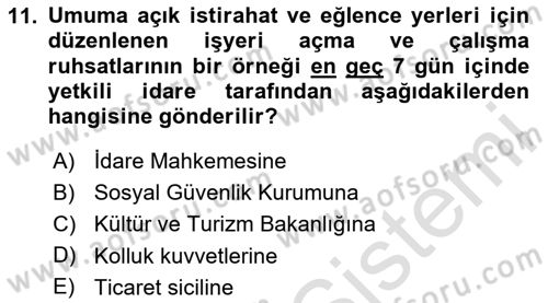 İş Sağlığı ve Güvenliği Dersi 2024 - 2025 Yılı (Final) Dönem Sonu Sınav Soruları 11. Soru