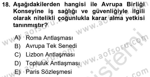 İş Sağlığı ve Güvenliği Dersi 2024 - 2025 Yılı (Final) Dönem Sonu Sınav Soruları 18. Soru