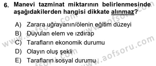 İş Sağlığı ve Güvenliği Dersi 2024 - 2025 Yılı (Final) Dönem Sonu Sınav Soruları 6. Soru