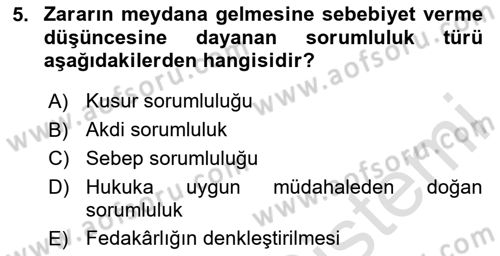 İş Sağlığı ve Güvenliği Dersi 2024 - 2025 Yılı Yaz Okulu Sınav Soruları 5. Soru