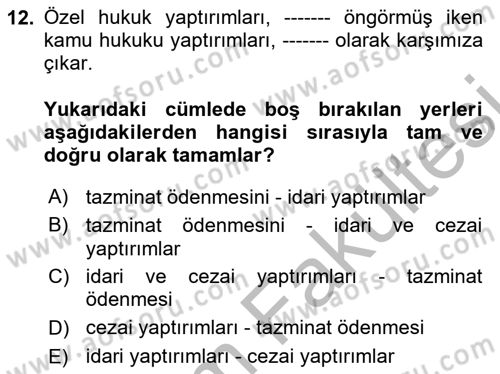 İş Sağlığı ve Güvenliği Dersi 2025 - 2026 Yılı (Vize) Ara Sınav Soruları 12. Soru