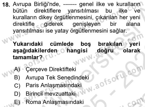 İş Sağlığı ve Güvenliği Dersi 2025 - 2026 Yılı (Final) Dönem Sonu Sınav Soruları 18. Soru
