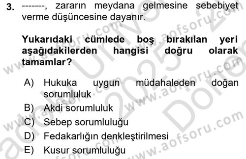 İş Sağlığı ve Güvenliği Dersi 2025 - 2026 Yılı (Final) Dönem Sonu Sınav Soruları 3. Soru