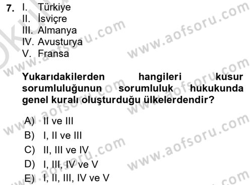 İş Sağlığı ve Güvenliği Dersi 2025 - 2026 Yılı Yaz Okulu Sınav Soruları 7. Soru