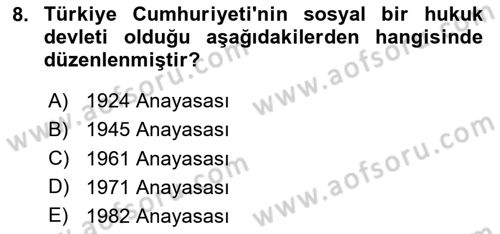 İş Sağlığı ve Güvenliği Dersi 2025 - 2026 Yılı Yaz Okulu Sınav Soruları 8. Soru