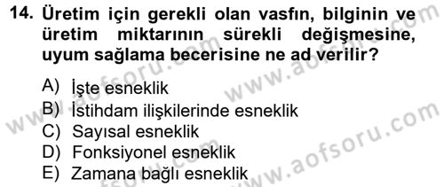 Yeni Teknolojiler ve Çalışma Hayatı Dersi 2012 - 2013 Yılı (Vize) Ara Sınav Soruları 14. Soru