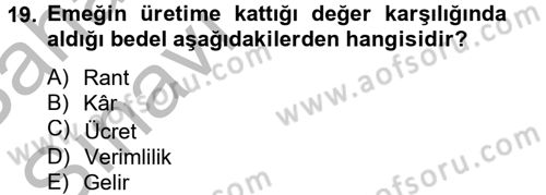 Yeni Teknolojiler ve Çalışma Hayatı Dersi 2012 - 2013 Yılı (Vize) Ara Sınav Soruları 19. Soru