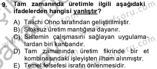 Yeni Teknolojiler ve Çalışma Hayatı Dersi 2012 - 2013 Yılı (Vize) Ara Sınav Soruları 9. Soru