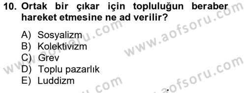 Yeni Teknolojiler ve Çalışma Hayatı Dersi 2012 - 2013 Yılı (Final) Dönem Sonu Sınav Soruları 10. Soru