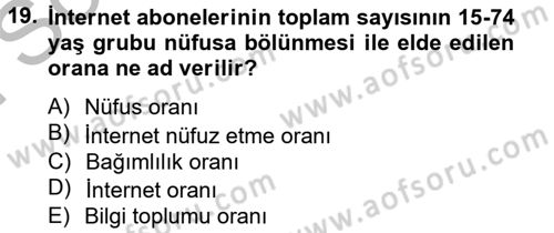 Yeni Teknolojiler ve Çalışma Hayatı Dersi 2012 - 2013 Yılı (Final) Dönem Sonu Sınav Soruları 19. Soru