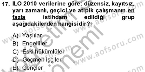 Yeni Teknolojiler ve Çalışma Hayatı Dersi 2013 - 2014 Yılı (Vize) Ara Sınav Soruları 17. Soru