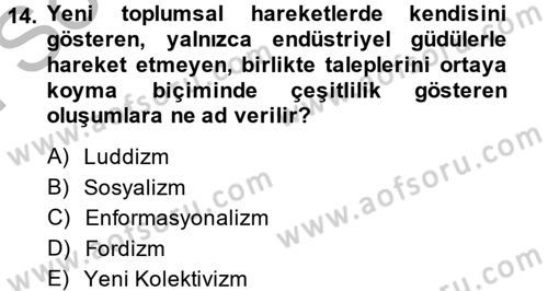 Yeni Teknolojiler ve Çalışma Hayatı Dersi 2013 - 2014 Yılı (Final) Dönem Sonu Sınav Soruları 14. Soru