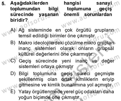 Yeni Teknolojiler ve Çalışma Hayatı Dersi 2013 - 2014 Yılı (Final) Dönem Sonu Sınav Soruları 5. Soru