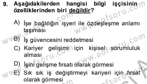 Yeni Teknolojiler ve Çalışma Hayatı Dersi 2013 - 2014 Yılı (Final) Dönem Sonu Sınav Soruları 9. Soru