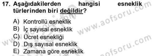 Yeni Teknolojiler ve Çalışma Hayatı Dersi 2013 - 2014 Yılı Tek Ders Sınav Soruları 17. Soru