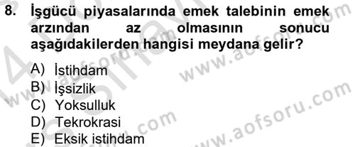 Yeni Teknolojiler ve Çalışma Hayatı Dersi 2013 - 2014 Yılı Tek Ders Sınav Soruları 8. Soru