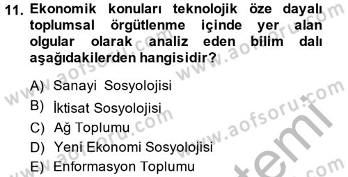 Yeni Teknolojiler ve Çalışma Hayatı Dersi 2014 - 2015 Yılı (Vize) Ara Sınav Soruları 11. Soru