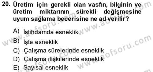 Yeni Teknolojiler ve Çalışma Hayatı Dersi 2014 - 2015 Yılı (Vize) Ara Sınav Soruları 20. Soru