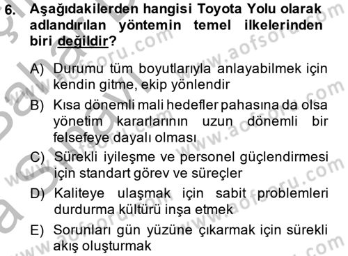 Yeni Teknolojiler ve Çalışma Hayatı Dersi 2014 - 2015 Yılı (Vize) Ara Sınav Soruları 6. Soru