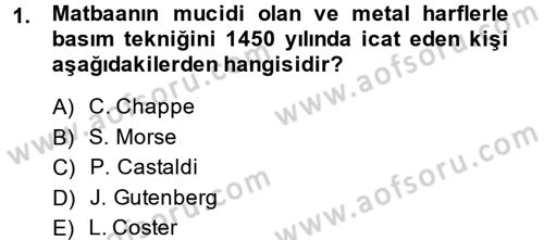 Yeni Teknolojiler ve Çalışma Hayatı Dersi 2014 - 2015 Yılı (Final) Dönem Sonu Sınav Soruları 1. Soru