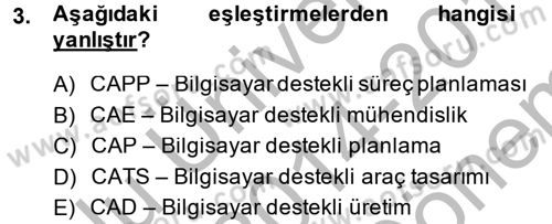 Yeni Teknolojiler ve Çalışma Hayatı Dersi 2014 - 2015 Yılı (Final) Dönem Sonu Sınav Soruları 3. Soru