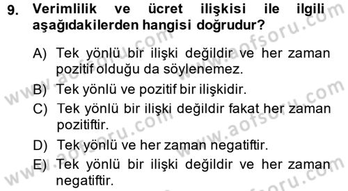 Yeni Teknolojiler ve Çalışma Hayatı Dersi 2014 - 2015 Yılı (Final) Dönem Sonu Sınav Soruları 9. Soru