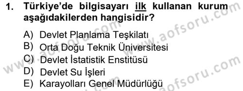 Yeni Teknolojiler ve Çalışma Hayatı Dersi 2014 - 2015 Yılı Tek Ders Sınav Soruları 1. Soru