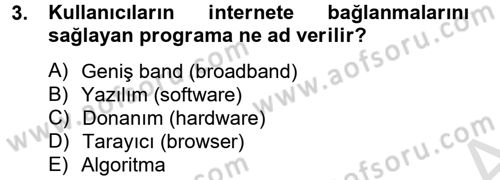 Yeni Teknolojiler ve Çalışma Hayatı Dersi 2014 - 2015 Yılı Tek Ders Sınav Soruları 3. Soru
