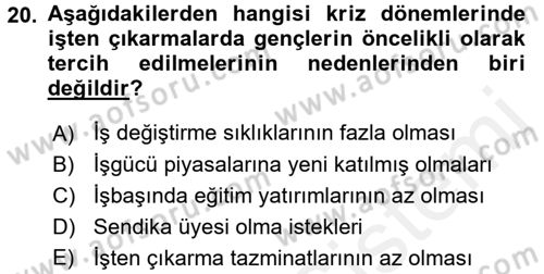 Yeni Teknolojiler ve Çalışma Hayatı Dersi 2015 - 2016 Yılı (Vize) Ara Sınav Soruları 20. Soru