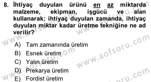Yeni Teknolojiler ve Çalışma Hayatı Dersi 2015 - 2016 Yılı (Vize) Ara Sınav Soruları 8. Soru
