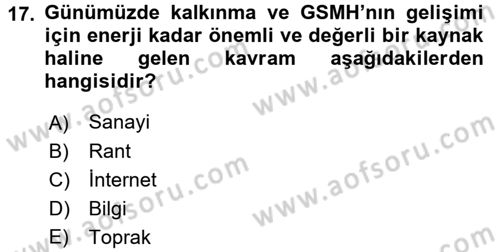 Yeni Teknolojiler ve Çalışma Hayatı Dersi 2015 - 2016 Yılı (Final) Dönem Sonu Sınav Soruları 17. Soru