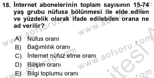 Yeni Teknolojiler ve Çalışma Hayatı Dersi 2015 - 2016 Yılı (Final) Dönem Sonu Sınav Soruları 18. Soru