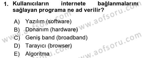 Yeni Teknolojiler ve Çalışma Hayatı Dersi 2015 - 2016 Yılı Tek Ders Sınav Soruları 1. Soru