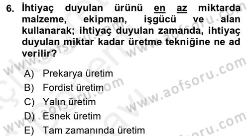 Yeni Teknolojiler ve Çalışma Hayatı Dersi 2015 - 2016 Yılı Tek Ders Sınav Soruları 6. Soru