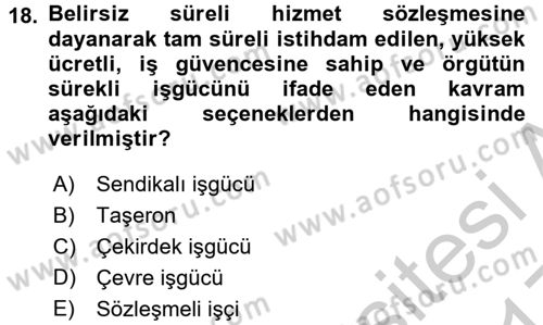 Yeni Teknolojiler ve Çalışma Hayatı Dersi 2016 - 2017 Yılı 3 Ders Sınav Soruları 18. Soru