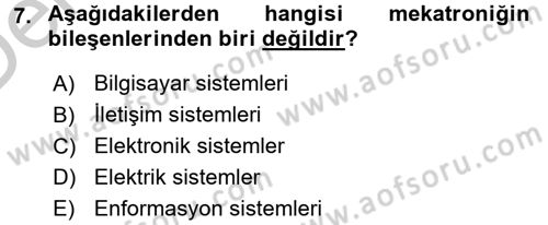 Yeni Teknolojiler ve Çalışma Hayatı Dersi 2016 - 2017 Yılı 3 Ders Sınav Soruları 7. Soru