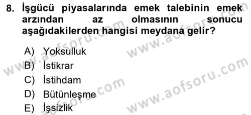 Yeni Teknolojiler ve Çalışma Hayatı Dersi 2016 - 2017 Yılı 3 Ders Sınav Soruları 8. Soru