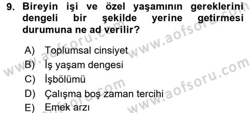 Yeni Teknolojiler ve Çalışma Hayatı Dersi 2016 - 2017 Yılı 3 Ders Sınav Soruları 9. Soru