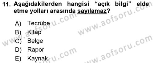 Yeni Teknolojiler ve Çalışma Hayatı Dersi 2016 - 2017 Yılı (Vize) Ara Sınav Soruları 11. Soru