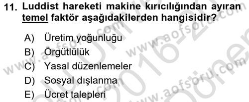 Yeni Teknolojiler ve Çalışma Hayatı Dersi 2016 - 2017 Yılı (Final) Dönem Sonu Sınav Soruları 11. Soru