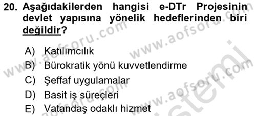 Yeni Teknolojiler ve Çalışma Hayatı Dersi 2016 - 2017 Yılı (Final) Dönem Sonu Sınav Soruları 20. Soru
