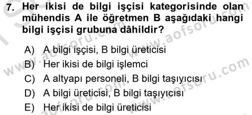 Yeni Teknolojiler ve Çalışma Hayatı Dersi 2016 - 2017 Yılı (Final) Dönem Sonu Sınav Soruları 7. Soru