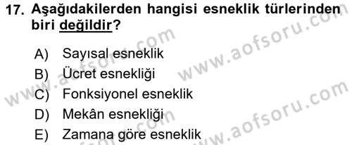 Yeni Teknolojiler ve Çalışma Hayatı Dersi 2017 - 2018 Yılı 3 Ders Sınav Soruları 17. Soru