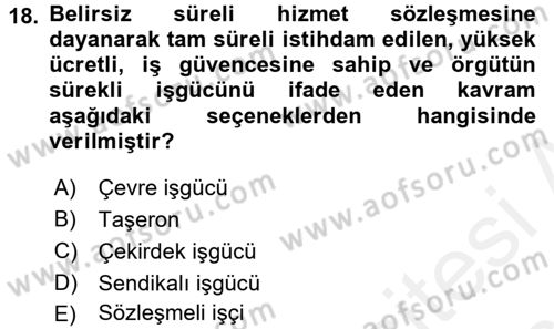 Yeni Teknolojiler ve Çalışma Hayatı Dersi 2017 - 2018 Yılı 3 Ders Sınav Soruları 18. Soru