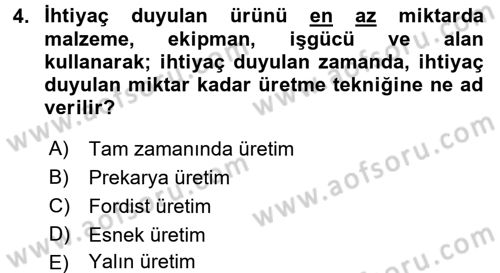 Yeni Teknolojiler ve Çalışma Hayatı Dersi 2017 - 2018 Yılı 3 Ders Sınav Soruları 4. Soru
