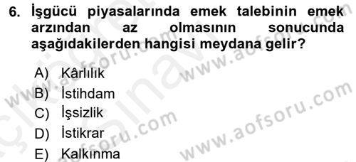 Yeni Teknolojiler ve Çalışma Hayatı Dersi 2017 - 2018 Yılı 3 Ders Sınav Soruları 6. Soru