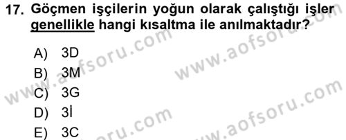 Yeni Teknolojiler ve Çalışma Hayatı Dersi 2017 - 2018 Yılı (Vize) Ara Sınav Soruları 17. Soru