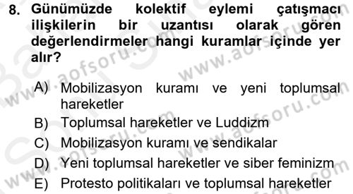 Yeni Teknolojiler ve Çalışma Hayatı Dersi 2017 - 2018 Yılı (Final) Dönem Sonu Sınav Soruları 8. Soru